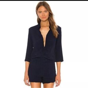 Monrow Dark Navy Playsuit
